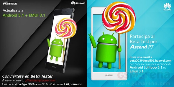 Huawei Ascend P7 Lollipop